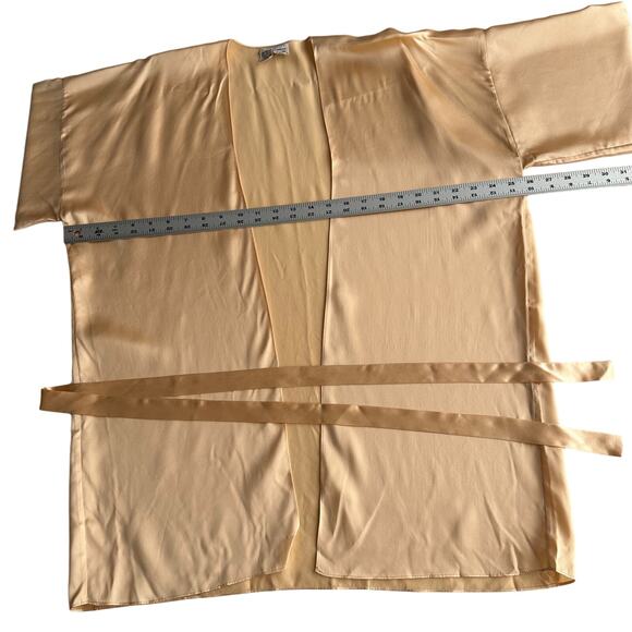 VTG Victorias Secret Rare Pre Gold Ventura Tag Silk Peach Kimono Robe One Size - Picture 6 of 8